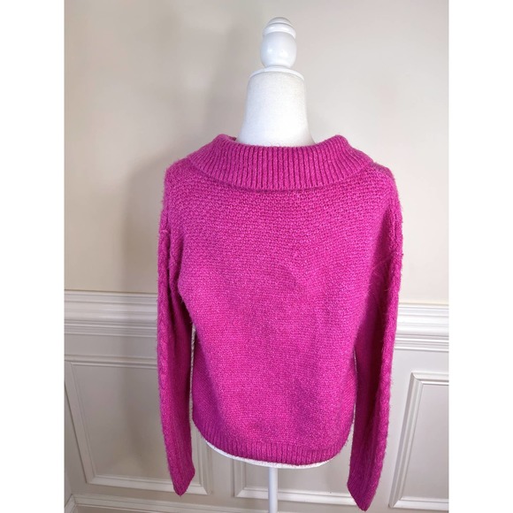 NWT Free People Every Cloud Pullover Sweater in Fuchsia Fizz - Picture 5 of 5